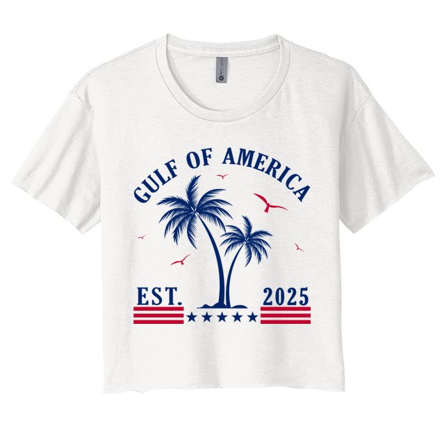 Gulf Of Usa America Retro Gulf Of Usa America Est 2025 Crop Top