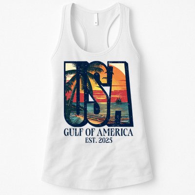 Gulf Of Us America Est 2025 Retro Vintage Beach Womens Tank Top