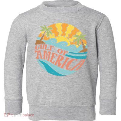 Gulf Of Us America Est 2025 Retro Vintage Toddler Sweatshirt