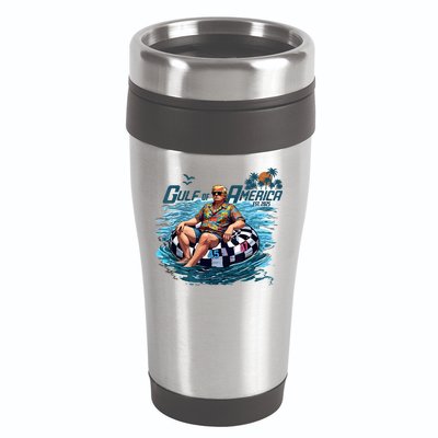 Gulf Of US America Est 2025 Funny Trump 16oz Travel Tumbler