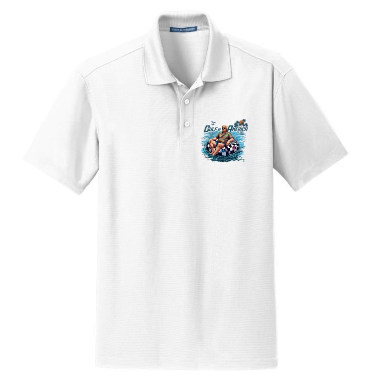 Gulf Of US America Est 2025 Funny Trump Dry Zone Grid Polo