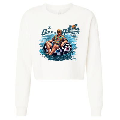 Gulf Of US America Est 2025 Funny Trump Cropped Pullover Crew