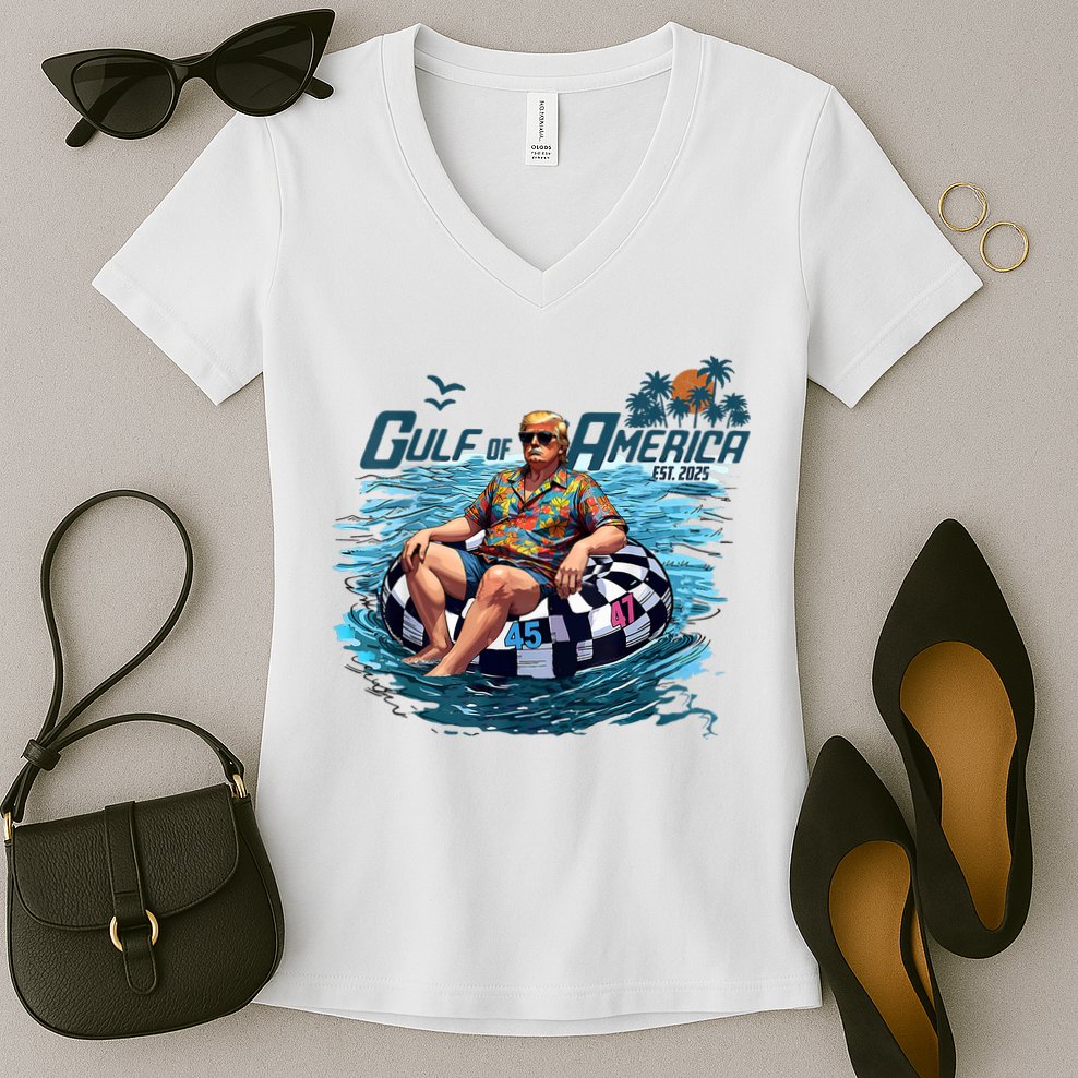 Gulf Of US America Est 2025 Funny Trump Women's V-Neck T-Shirt