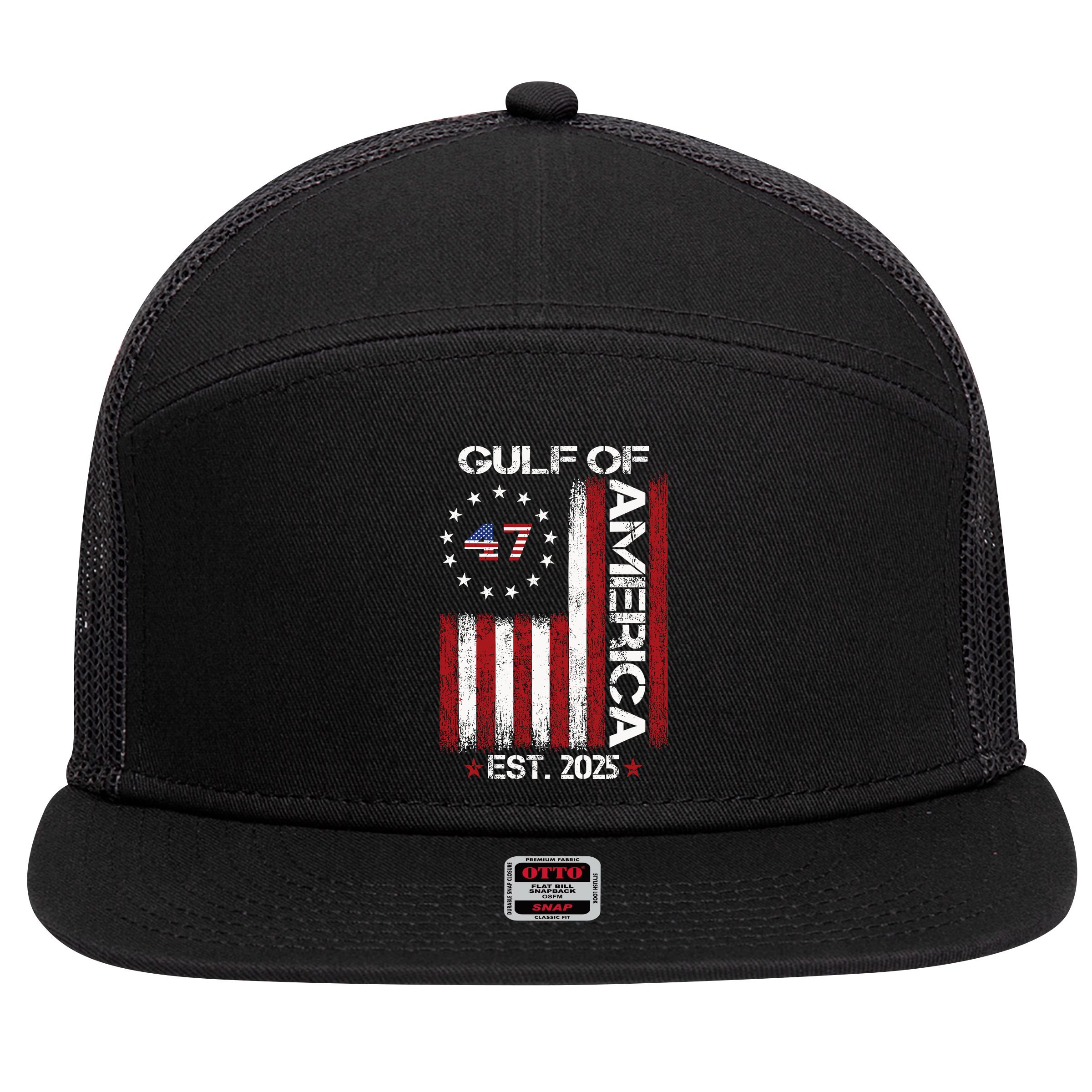 Gulf Of Usa America Est 2025 7 Panel Mesh Trucker Snapback Hat