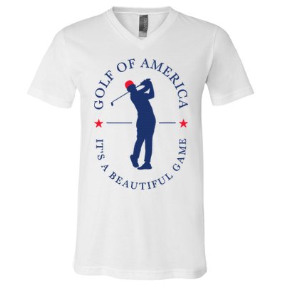 Golf Of Us America Funny Elegant Sports Outfit For Golfers V-Neck T-Shirt