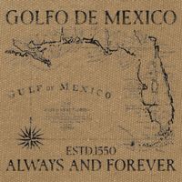 Gulf Of Usa America Golfo De Mexico Gulf Of Mexico Flag Map Long Sleeve Cotton Canvas Backpack