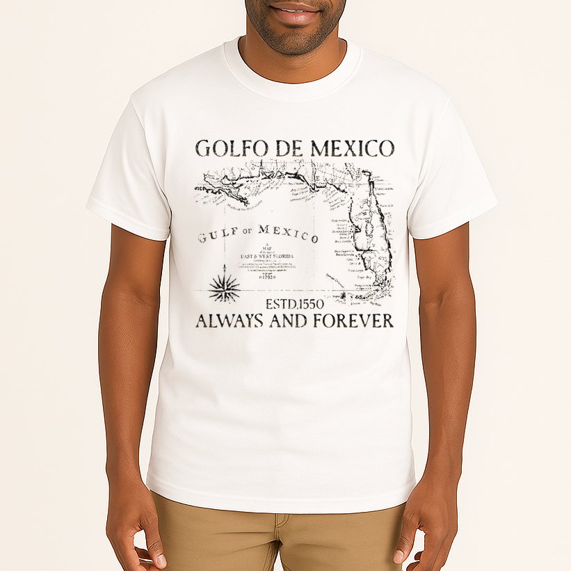 Gulf Of Usa America Golfo De Mexico Gulf Of Mexico Flag Map Long Sleeve Tall T-Shirt