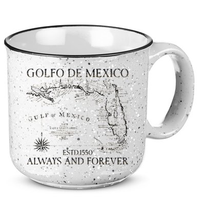 Gulf Of Usa America Golfo De Mexico Gulf Of Mexico Flag Map Long Sleeve 15oz Campfire Ceramic Mug