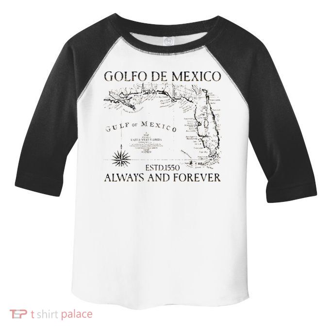 Gulf Of Usa America Golfo De Mexico Gulf Of Mexico Flag Map Long Sleeve Toddler Fine Jersey T-Shirt