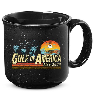 Gulf Of Usa America Est 2025 Retro Vintage Beach 15oz Campfire Ceramic Mug