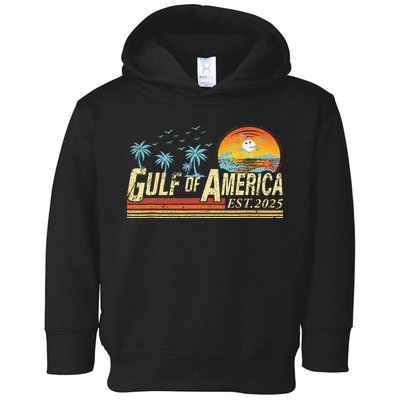 Gulf Of Usa America Est 2025 Retro Vintage Beach Toddler Hoodie
