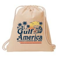 Gulf Of US America Est 2025 Retro Vintage Beach  Drawstring Bag