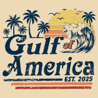 Gulf Of US America Est 2025 Retro Vintage Beach  Drawstring Bag