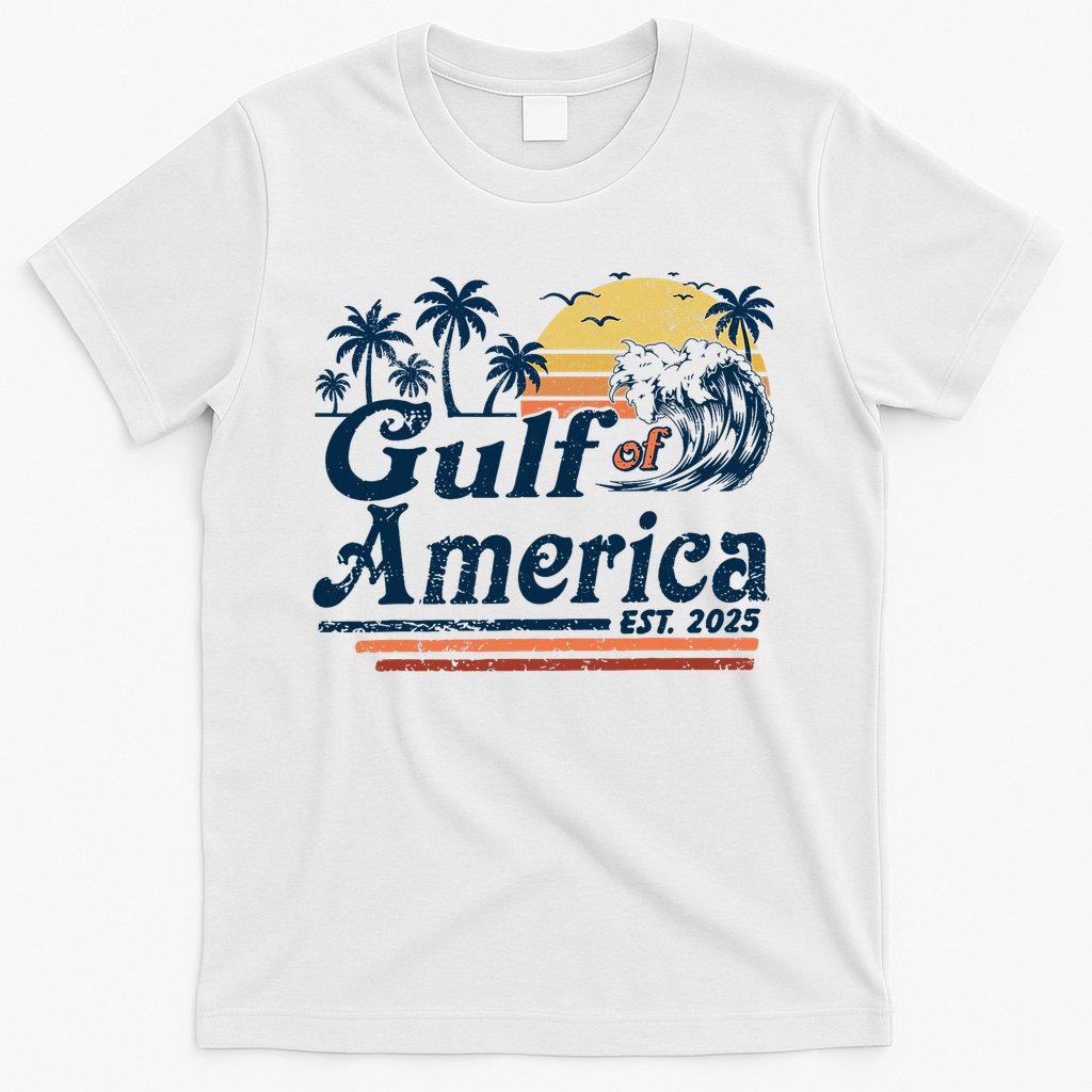 Gulf Of US America Est 2025 Retro Vintage Beach  T-Shirt