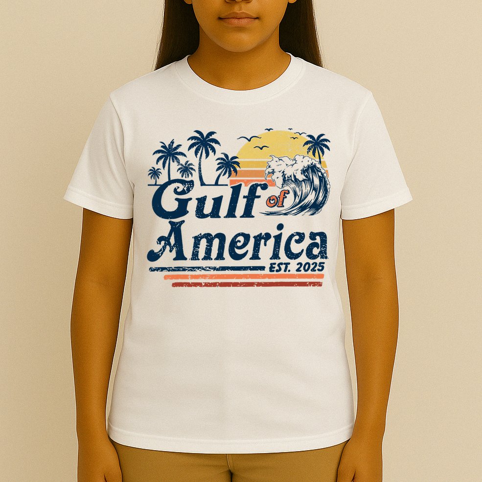 Gulf Of US America Est 2025 Retro Vintage Beach  T-Shirt