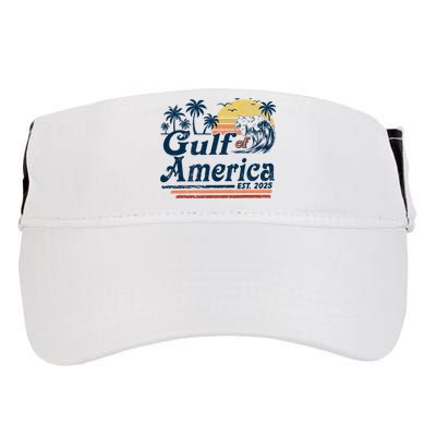 Gulf Of US America Est 2025 Retro Vintage Beach  Adult Drive Performance Visor