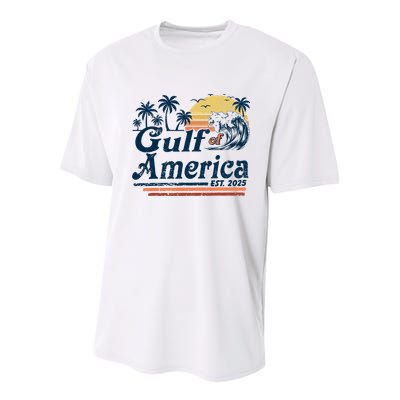 Gulf Of US America Est 2025 Retro Vintage Beach  Youth Performance Sprint T-Shirt
