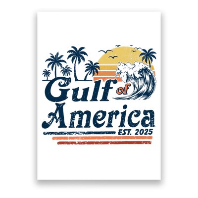 Gulf Of US America Est 2025 Retro Vintage Beach  Poster