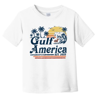 Gulf Of US America Est 2025 Retro Vintage Beach  Toddler T-Shirt