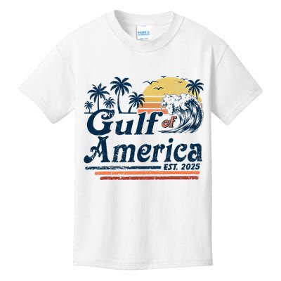 Gulf Of US America Est 2025 Retro Vintage Beach  Kids T-Shirt