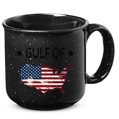 Gulf Of Usa America Funny Usa Flag Donald Trump 15oz Campfire Ceramic Mug