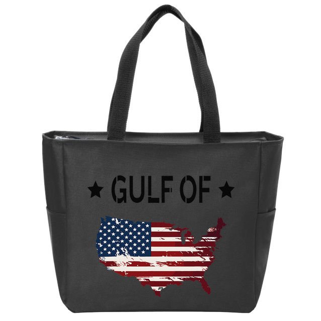 Gulf Of Usa America Funny Usa Flag Donald Trump Zip Tote Bag