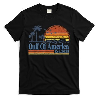 Gulf Of Us America Est 2025 Retro Vintage Beach Sunset T-Shirt