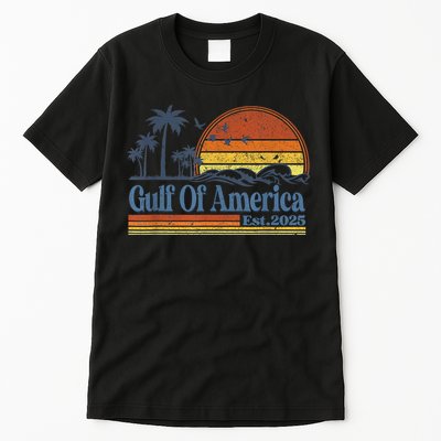 Gulf Of Us America Est 2025 Retro Vintage Beach Sunset Tall T-Shirt