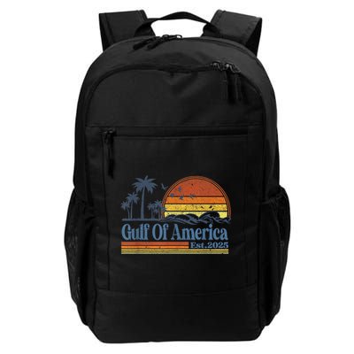 Gulf Of Us America Est 2025 Retro Vintage Beach Sunset Backpack