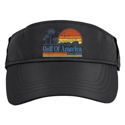 Gulf Of Us America Est 2025 Retro Vintage Beach Sunset Adult Drive Performance Visor