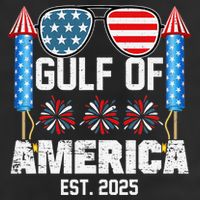 Gulf Of USA America Since 2025 4th Of July Sunglasses 7 Panel Mesh Trucker Snapback Hat