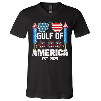 Gulf Of USA America Since 2025 4th Of July Sunglasses V-Neck T-Shirt