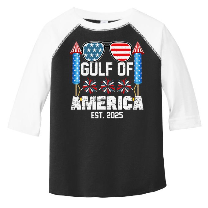 Gulf Of USA America Since 2025 4th Of July Sunglasses Toddler Fine Jersey T-Shirt