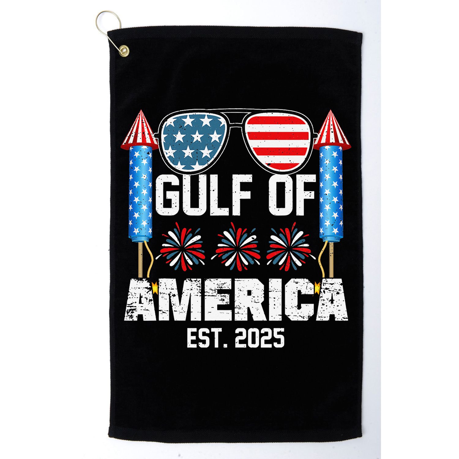 Gulf Of USA America Since 2025 4th Of July Sunglasses Golf Towel