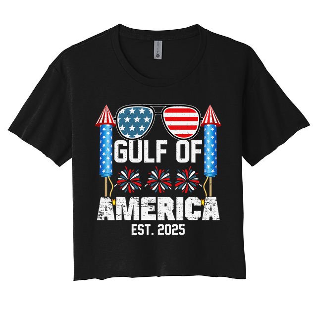 Gulf Of USA America Since 2025 4th Of July Sunglasses Crop Top