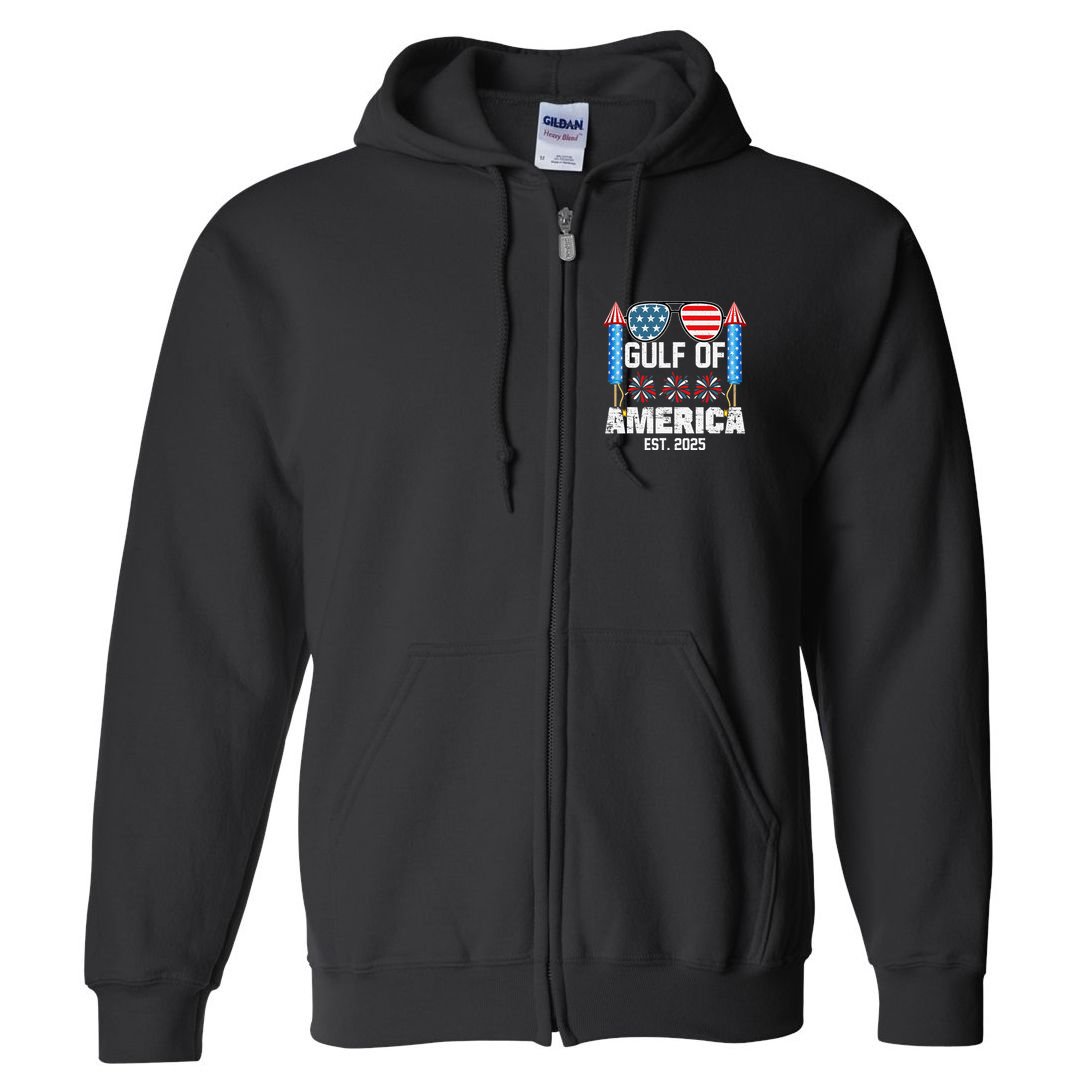 Gulf Of USA America Since 2025 4th Of July Sunglasses Full Zip Hoodie