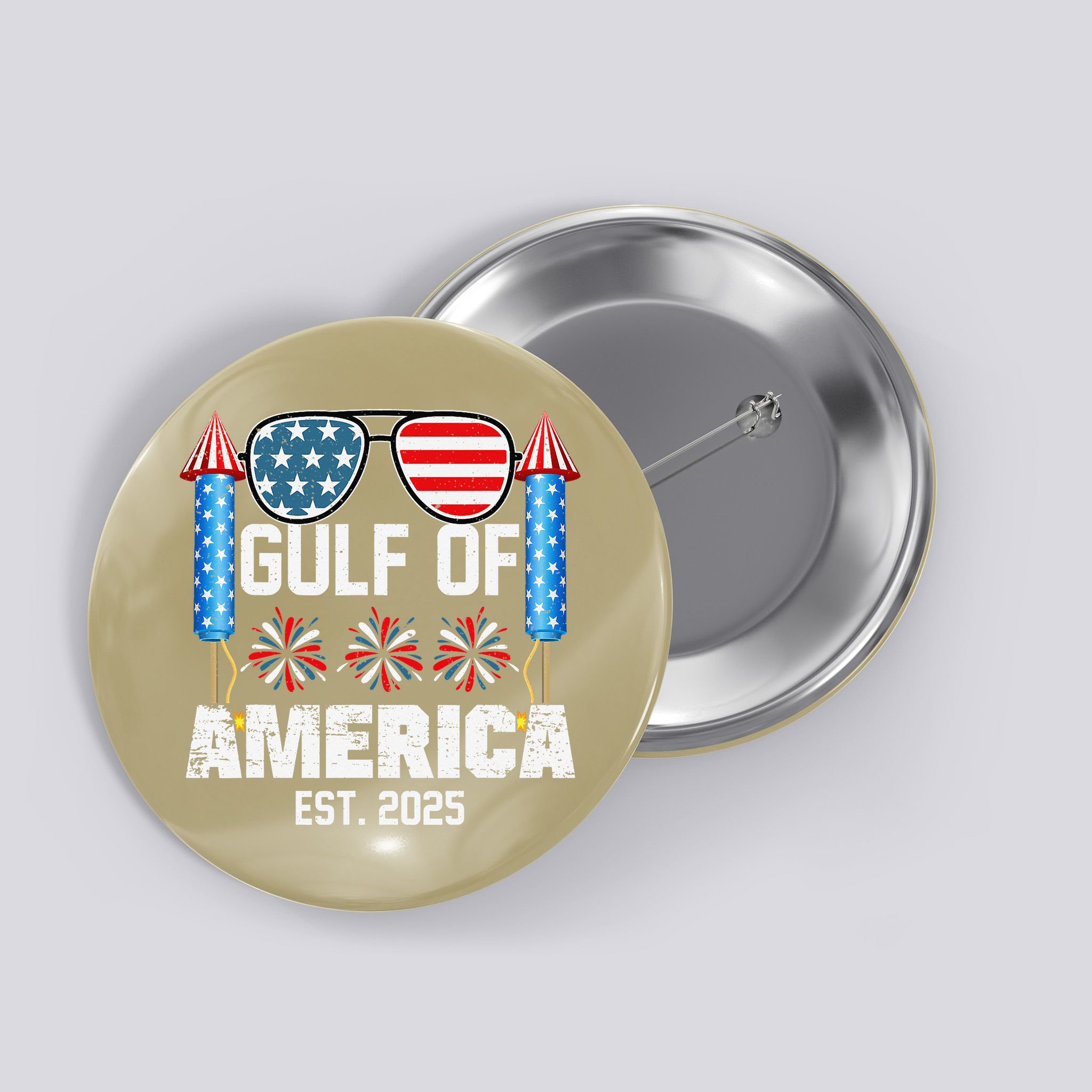 Gulf Of USA America Since 2025 4th Of July Sunglasses Button