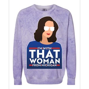 Gov Whitmer I'm With That Woman From Michigan Colorblast Crewneck Sweatshirt