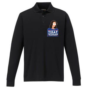 Gov Whitmer I'm With That Woman From Michigan Performance Long Sleeve Polo