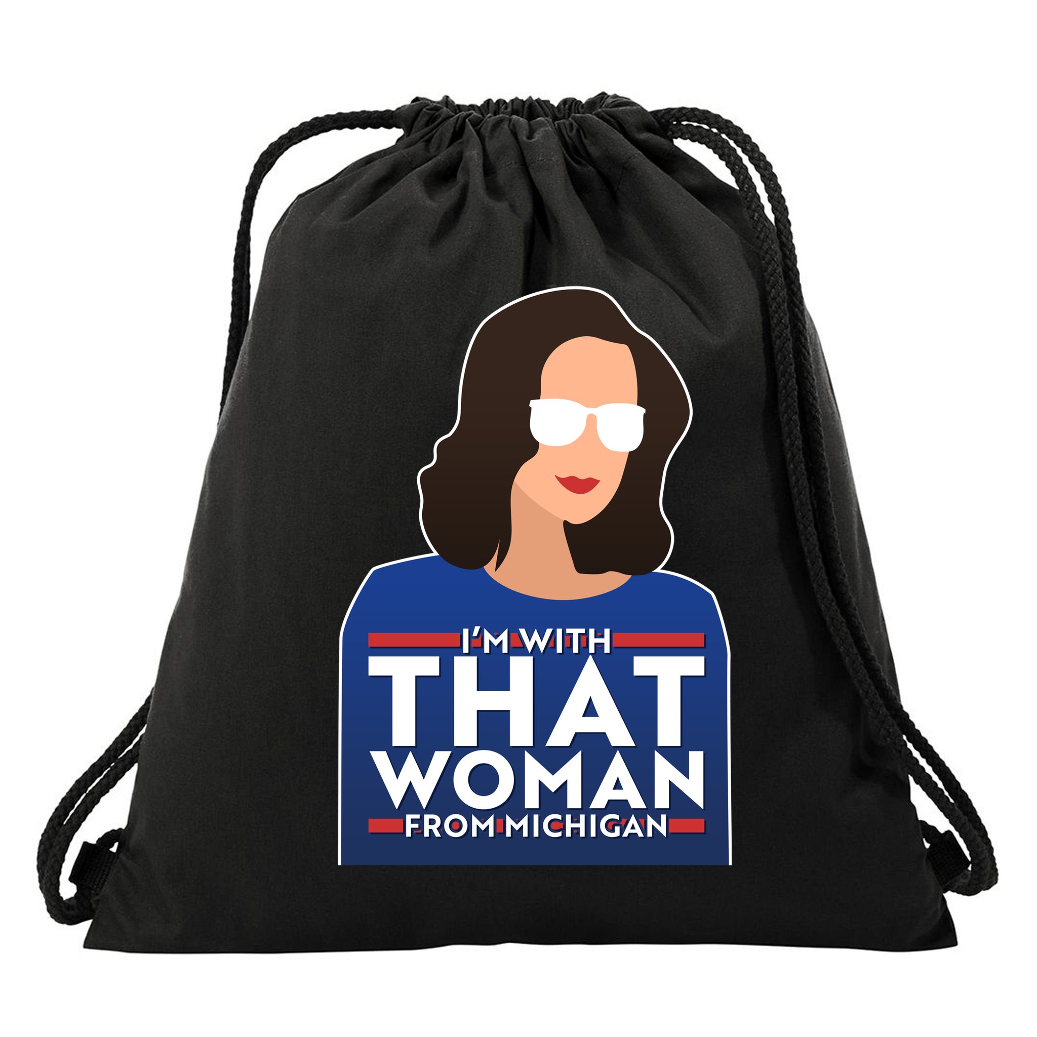 Gov Whitmer I'm With That Woman From Michigan Drawstring Bag