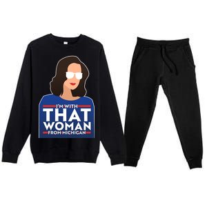 Gov Whitmer I'm With That Woman From Michigan Premium Crewneck Sweatsuit Set