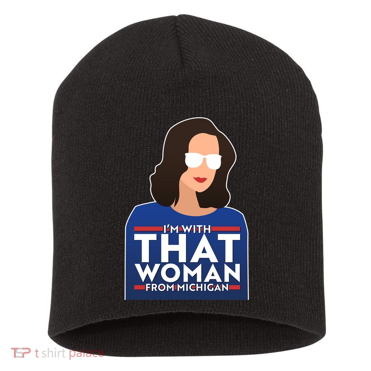 Gov Whitmer I'm With That Woman From Michigan Short Acrylic Beanie