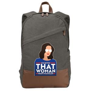 Gov Whitmer I'm With That Woman From Michigan Cotton Canvas Backpack