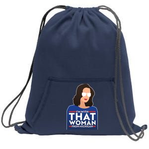 Gov Whitmer I'm With That Woman From Michigan Sweatshirt Cinch Pack Bag