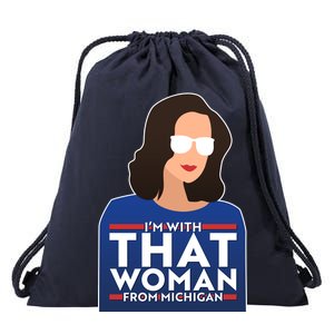 Gov Whitmer I'm With That Woman From Michigan Drawstring Bag