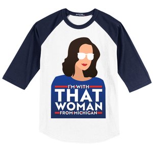 Gov Whitmer I'm With That Woman From Michigan Baseball Sleeve Shirt