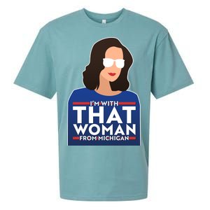 Gov Whitmer I'm With That Woman From Michigan Sueded Cloud Jersey T-Shirt