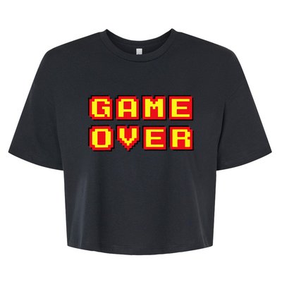 Game Over Vintage Retro Video Games Gaming Gift Arcade Bella+Canvas Jersey Crop Tee