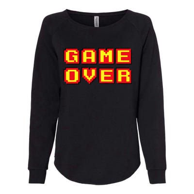 Game Over Vintage Retro Video Games Gaming Gift Arcade Womens California Wash Sweatshirt