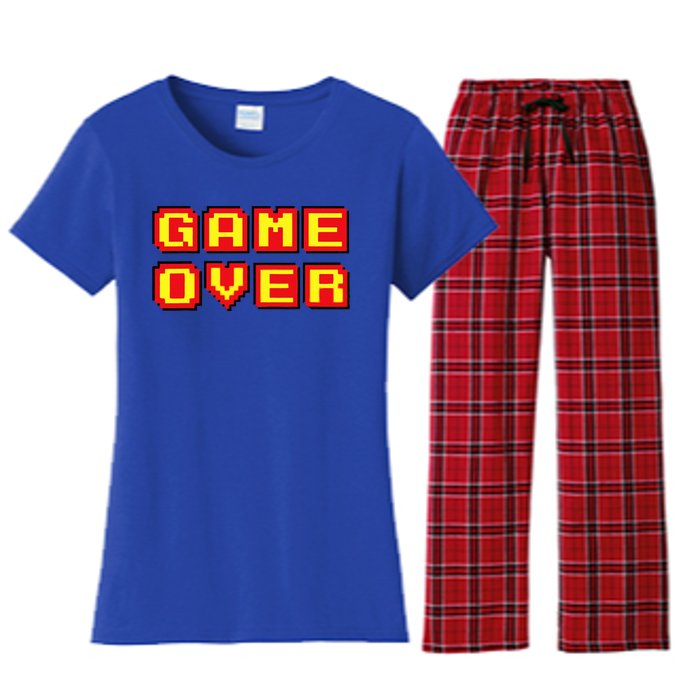 Game Over Vintage Retro Video Games Gaming Gift Arcade Women's Flannel Pajama Set